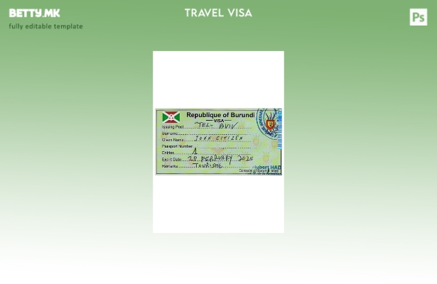 Модерен стил шаблон за влезна виза во Бурунди